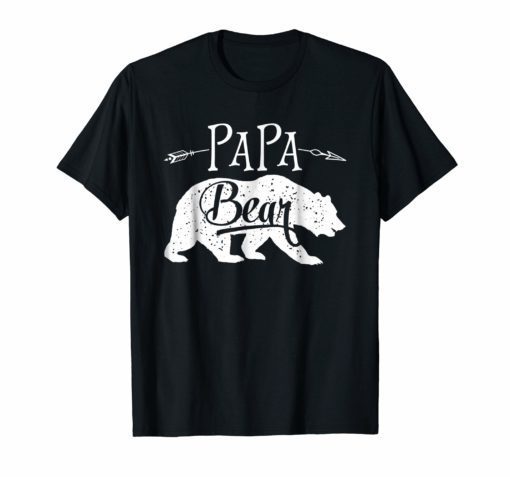 Papa Bear T shirt Fathers Day Family Matching Couple Men Tee