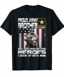 Proud Army Brother Shirt Patriotic Military Veteran T-Shirt