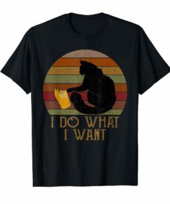 Retro Vintage I Do What I Want Cat Tshirt Cat Lover Gifts