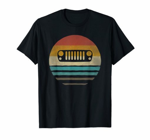 Retro Vintage Sunset Jeeps 70s Off Road Wave Men Women Gift Tee Shirt