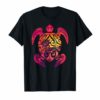 Sea Turtle Hawaiian Honu Tribal Sunset & Palm Trees T-Shirt