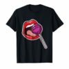 Sexy Lips Lollipop T-Shirt - Vintage 70s 80s party T-Shirt