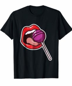 Sexy Lips Lollipop T-Shirt - Vintage 70s 80s party T-Shirt