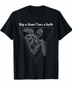 Skip a Straw Save a Turtle Graphic T-Shirt