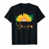 Sunflower With A Nurse Heartbeat Hippie Sunshine T Shirt