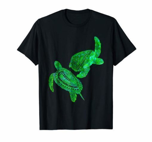 Two Tribal Green Sea Turtles T-Shirt