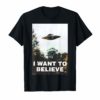 UFO Shirt - I Want To Believe Alien UFO Tee Shirt
