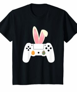 Video Gamer Egg Controller bunny Easter Day Shirt Boys Kids