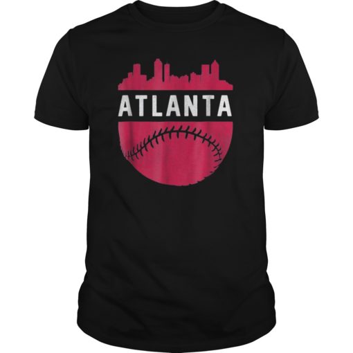 Vintage Downtown Atlanta Georgia Skyline Baseball T-Shirt