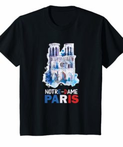 Paris France City Notre Dame Cathedral Tee Shirt