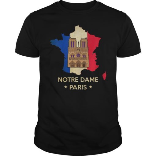 Vintage Paris France City Notre Dame Cathedral Gift T-Shirt