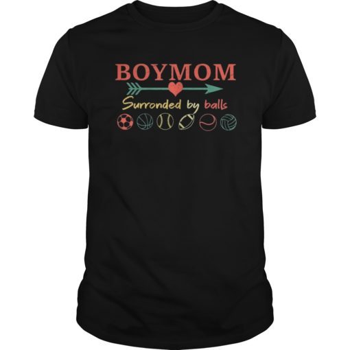 Vintage boy mom surrounded by balls tshirt