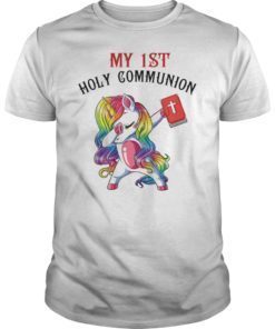 Women My 1st Holy Communion Unicorn Dabbing Shirt