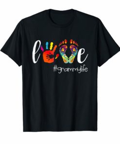 Womens Colorful Love Grammy Life Tshirt
