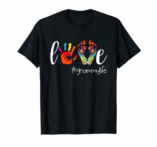 Womens Colorful Love Grammy Life Tshirt