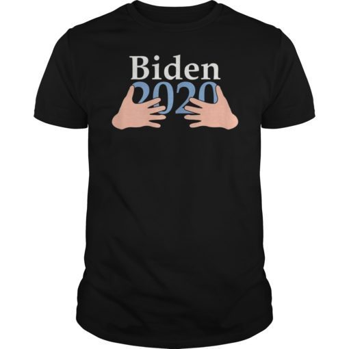 Womens Hands Hug Boobs Joe Biden 2020 Funny Shirt Women