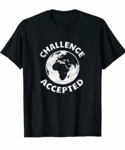 World map t shirt challenge accepted globetrotter jet-setter