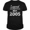 14th Birthday Gift Legend Since May 2005 T-Shirt