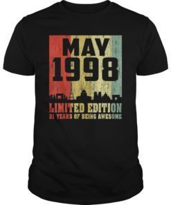 21st Gift Awesome May 1998 21 Years Old T-Shirt