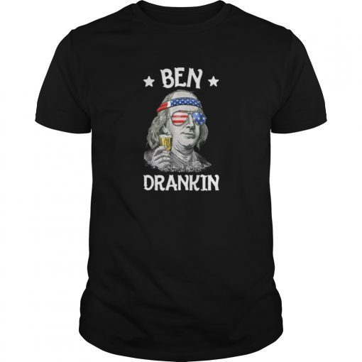 4th of July Shirts for Men Ben Drankin Benjamin Franklin Tee Shirts