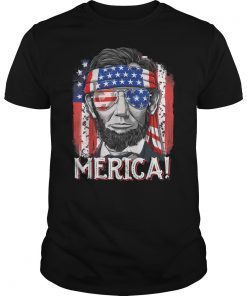 4th of July Shirts for Men Merica Abe Lincoln Women Tee Shirt