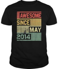 Awesome Since May 2014 Shirt Vintage 5th Birthday Gift Kid