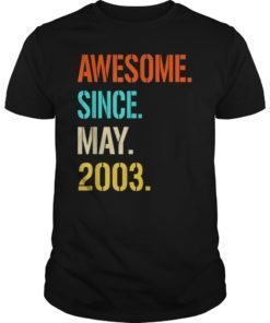 Awesome since May 2003 T-Shirt Vintage 16th Birthday gift