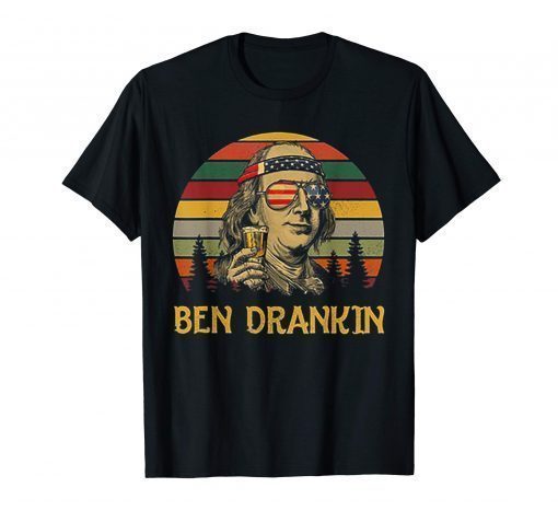 Ben Drankin Retro Vintage Sunset Tshirt Funny Gift
