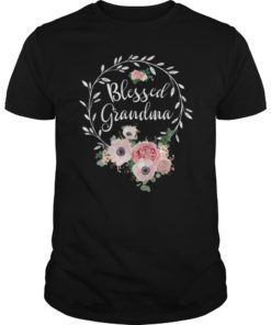 Blessed Grandma T-Shirt with floral heart Mother's Day Gift