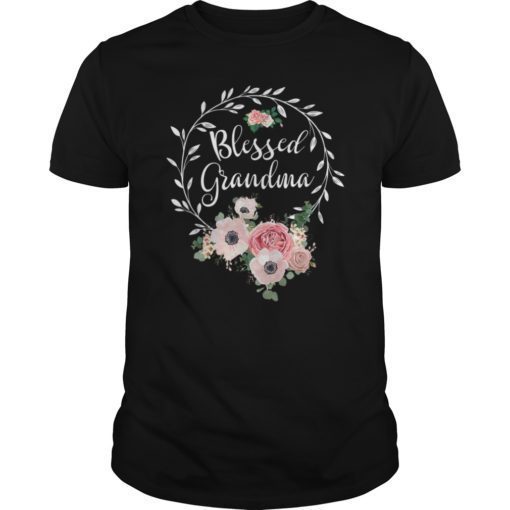 Blessed Grandma T-Shirt with floral heart Mother's Day Gift