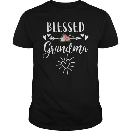 Blessed Grandma T-Shirt with floral heart Mother's Day Gifts