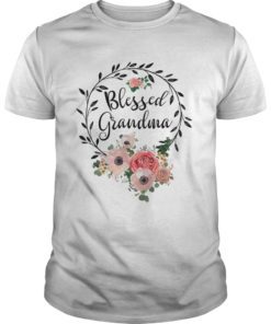 Blessed Grandma Tee Shirt with floral heart Mother's Day Gifts