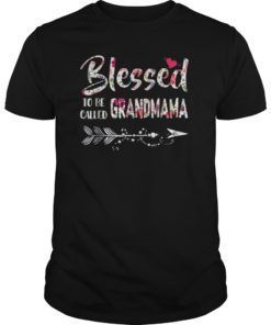 Blessed To Be Called Grandmama T Shirt Gift Floral Grandmama