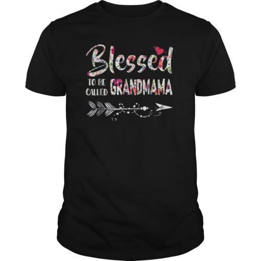 Blessed To Be Called Grandmama T Shirt Gift Floral Grandmama