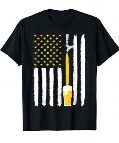 Craft Beer American Flag USA T-Shirt, 4th July Brewery