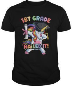 Dabbing Unicorn Graduation T shirt 1st Grade Girls Kids Boys