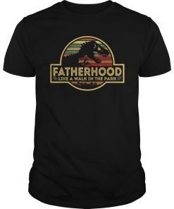 Fatherhood Like A Walk In The Park Retro Papa Dad T-Shirt