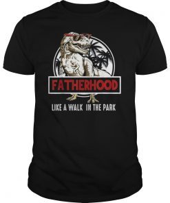 Fatherhood Like A Walk In The Park Tee Shirts Dad Retro Sunset