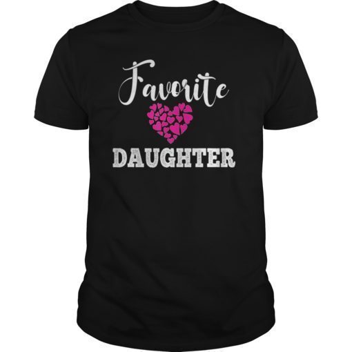 Favorite Daughter Heart Distressed Design Tee Shirt