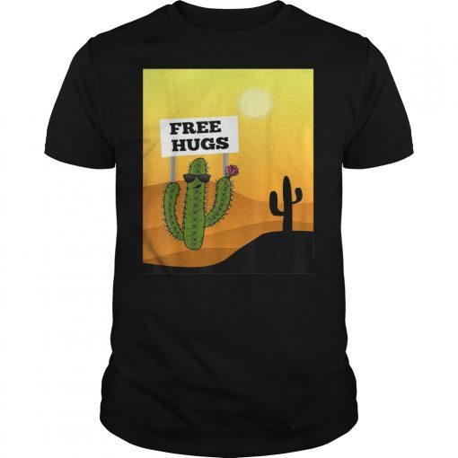 Cactus Free Hugs Want A Hug Cute Spiky Cactus Gift T-Shirt