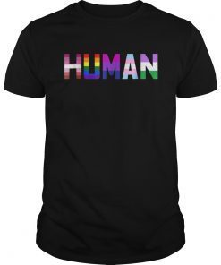 HUMAN Flag LGBT Gay Pride Month Transgender Ally T Shirt