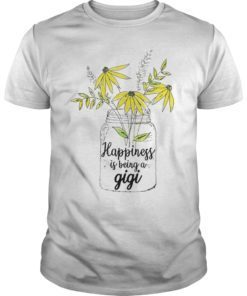 Happiness Is Being A Gigi Shirt Flower Art Grandmother Gifts