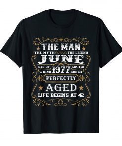 Legend Born June 1977 Shirt 42nd Birthday 42 Year Old Gift Shirt