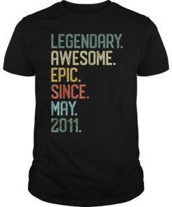 Legendary Awesome Epic Since May 2011 8 Years Old T-Shirt