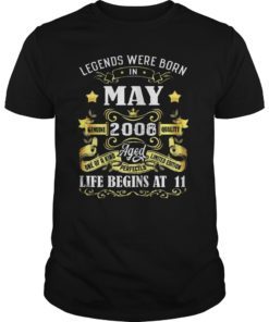 Legends Were Born In May 2008 11th Birthday Gift Shirt