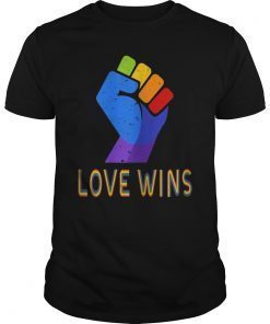 Love Wins Raised Fist T-Shirt LGBT Gay Pride Awareness Month T-Shirt