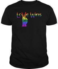 Love Wins Raised Fist T Shirt LGBT Gay Pride Awareness Month T-Shirt