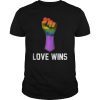 Love Wins Raised Fist Tee Shirt LGBT Gay Pride Awareness Month Tee Shirt