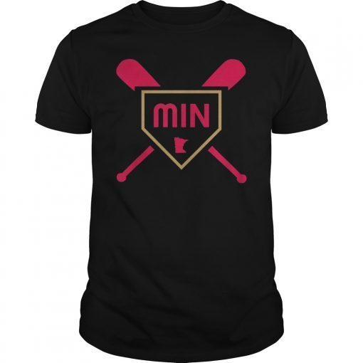 MIN Baseball Bats Home Plate State Outline Shirt