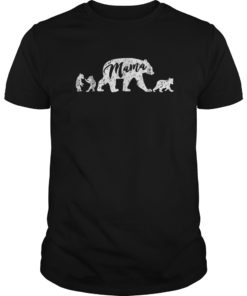 Mama Bear T Shirt with Three Cute Bear Cubs